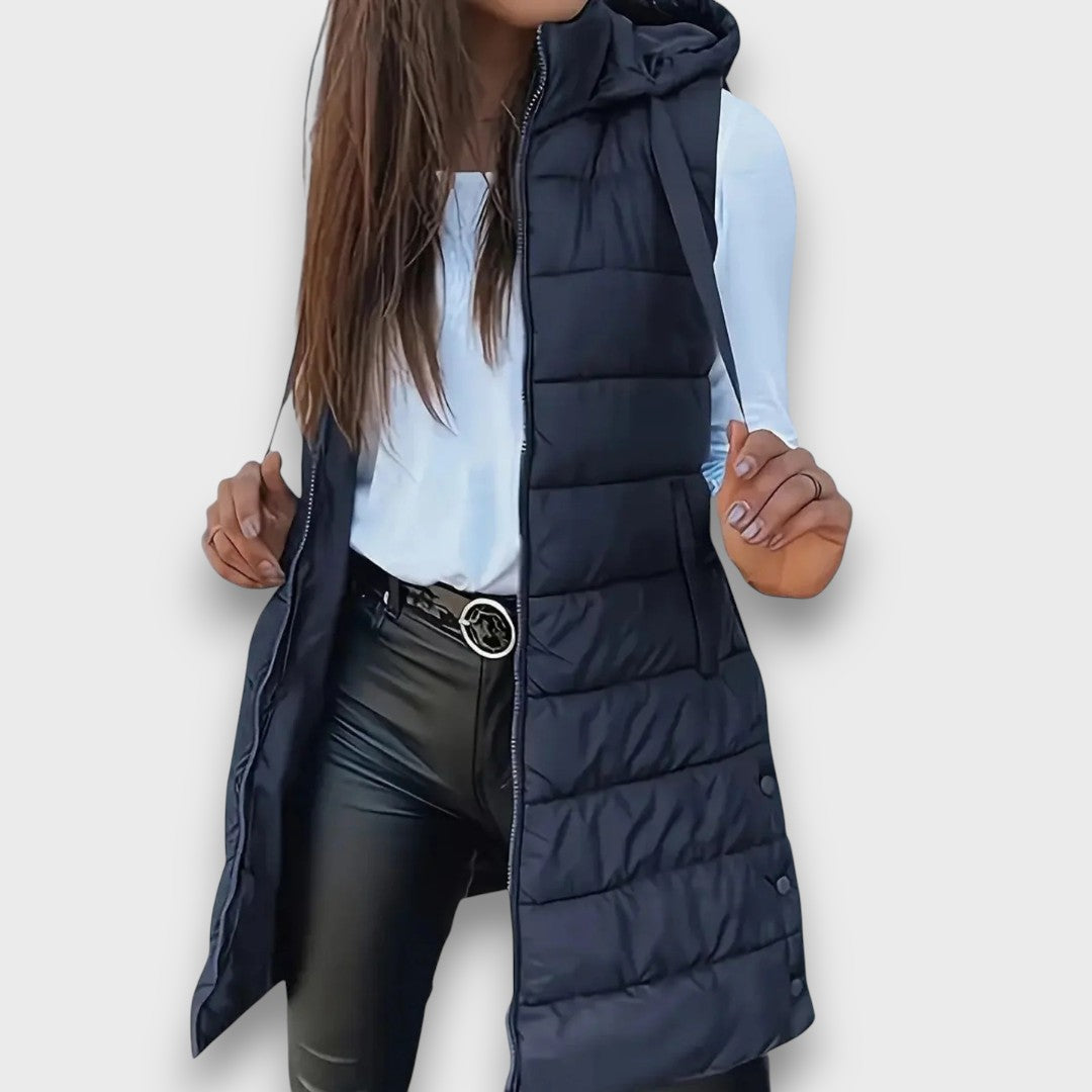 Ava™ - Casual sleeveless hooded puffer vest