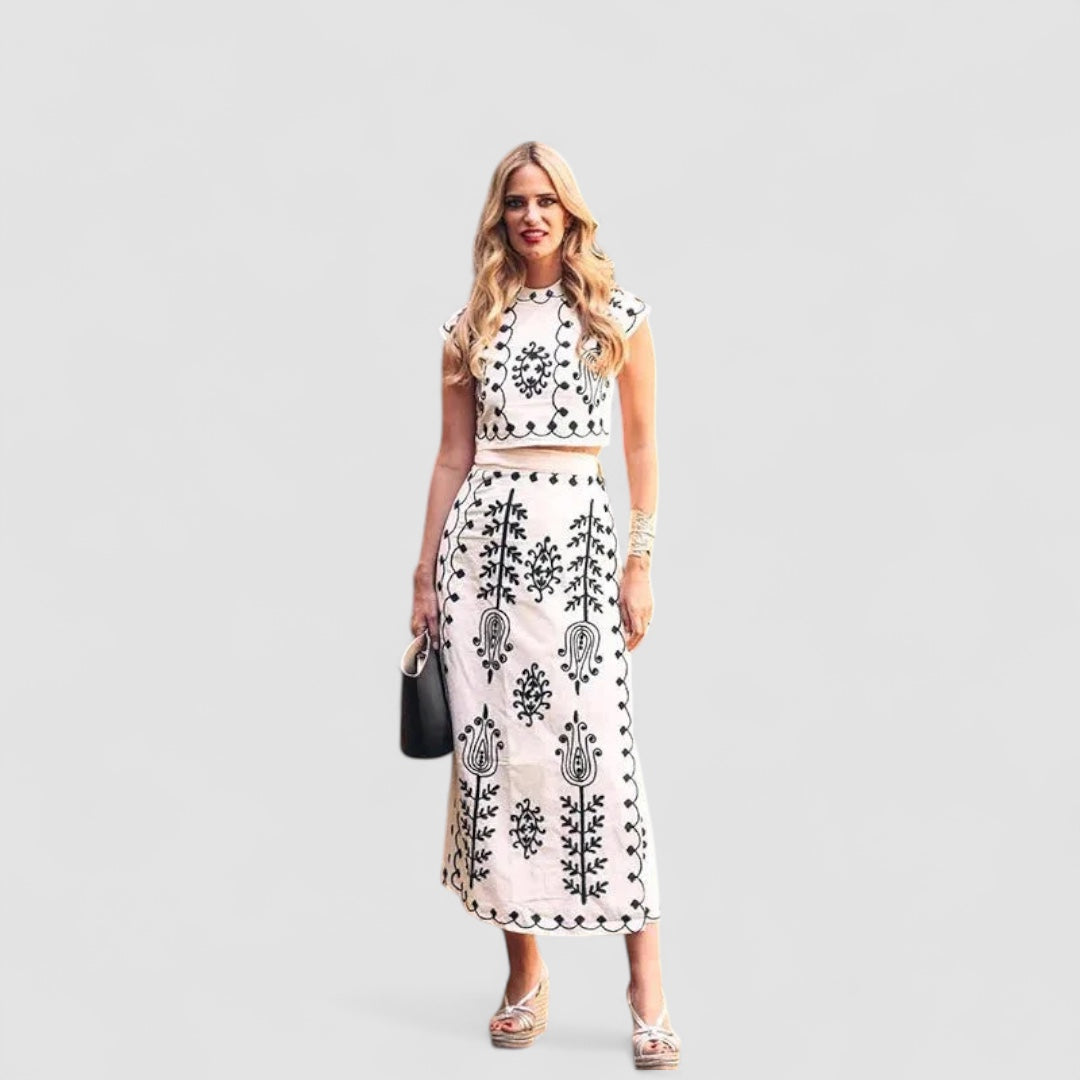 Ava™ | Camilla - Printed Top and Skirt