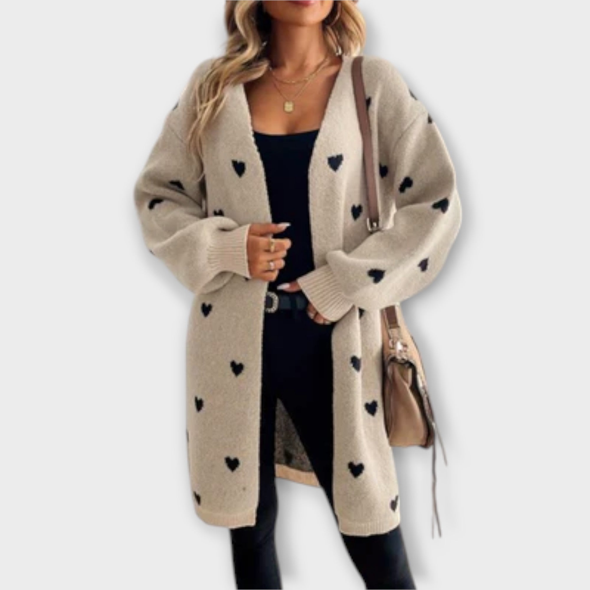 Ava™ - Cardigan with Heart Pattern