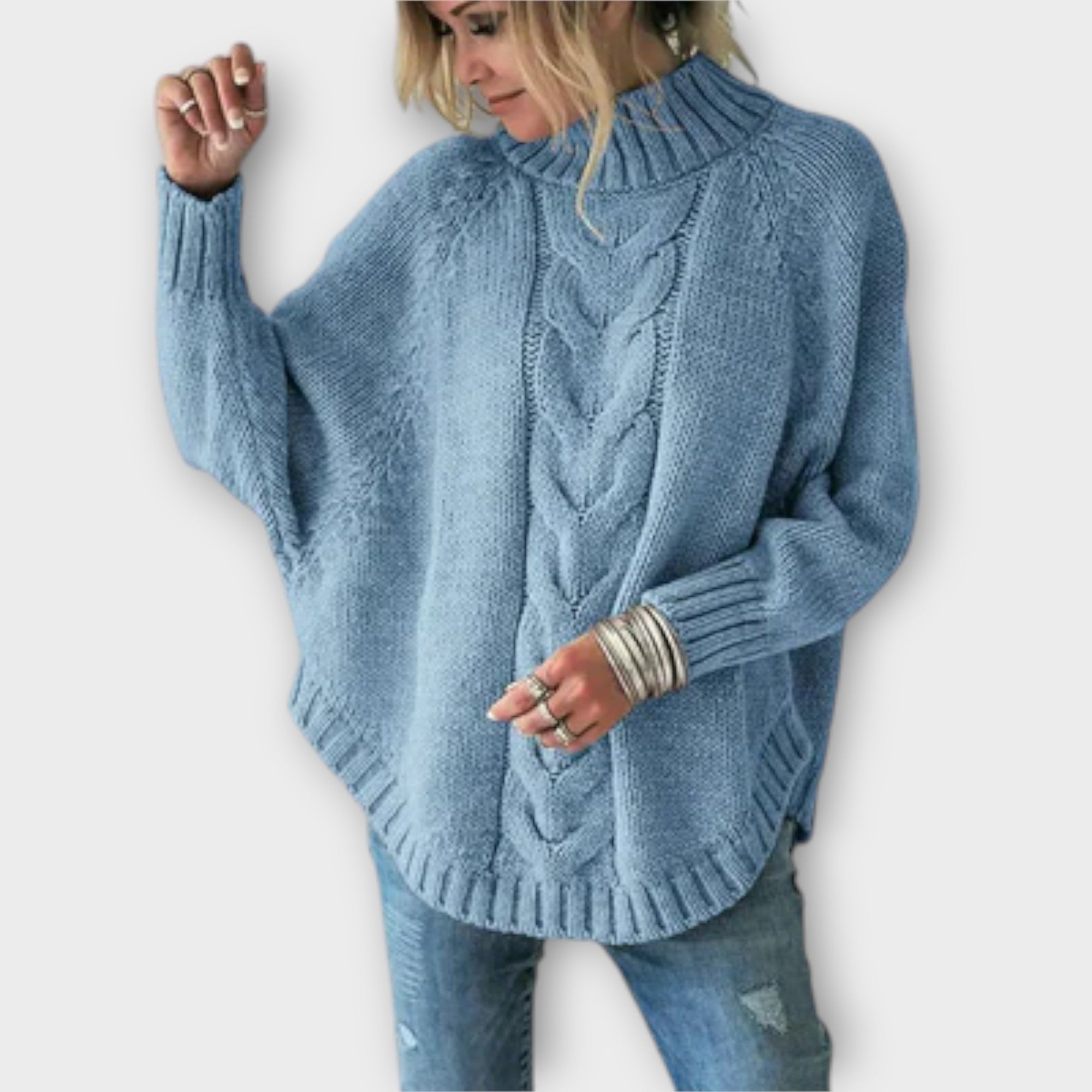 Ava™ - Knitted Sweater with Cable Knit Pattern