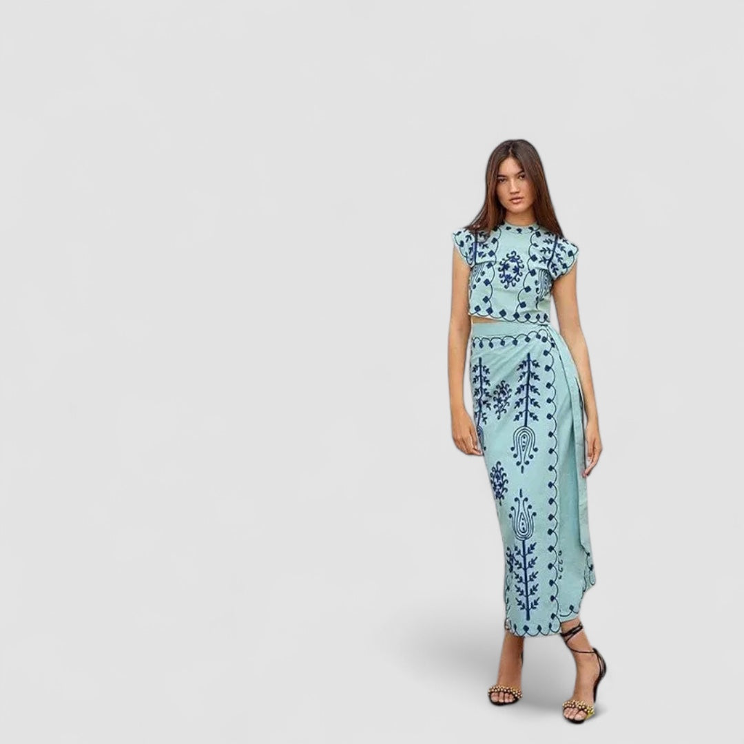 Ava™ | Camilla - Printed Top and Skirt