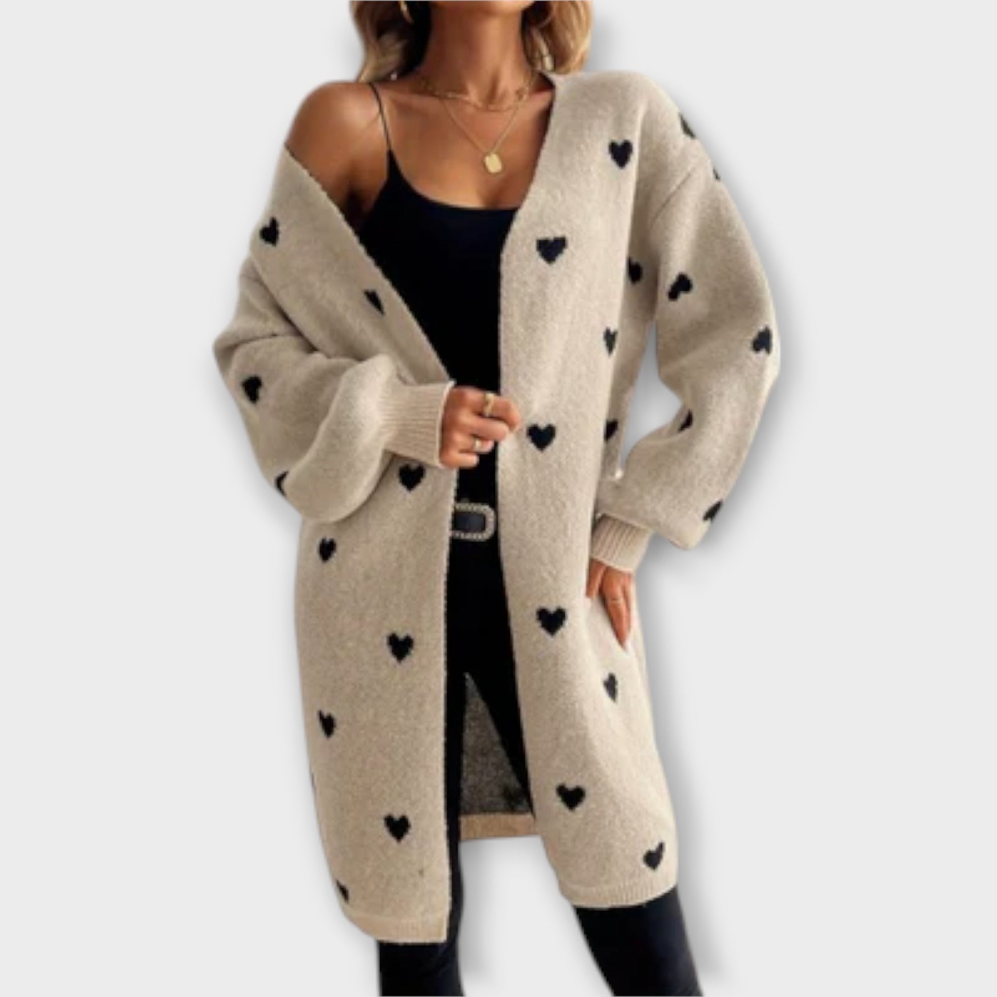 Ava™ - Cardigan with Heart Pattern