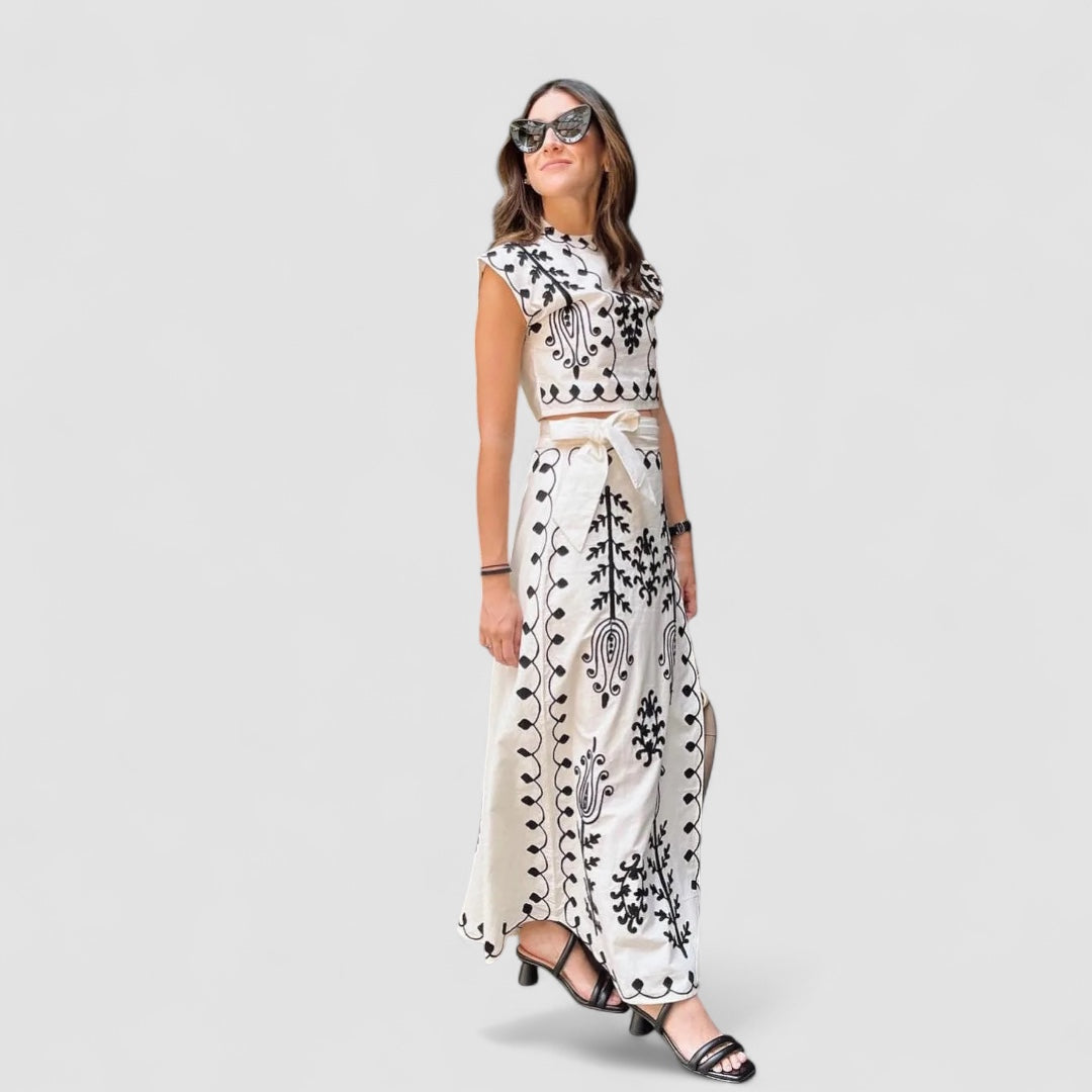 Ava™ | Camilla - Printed Top and Skirt