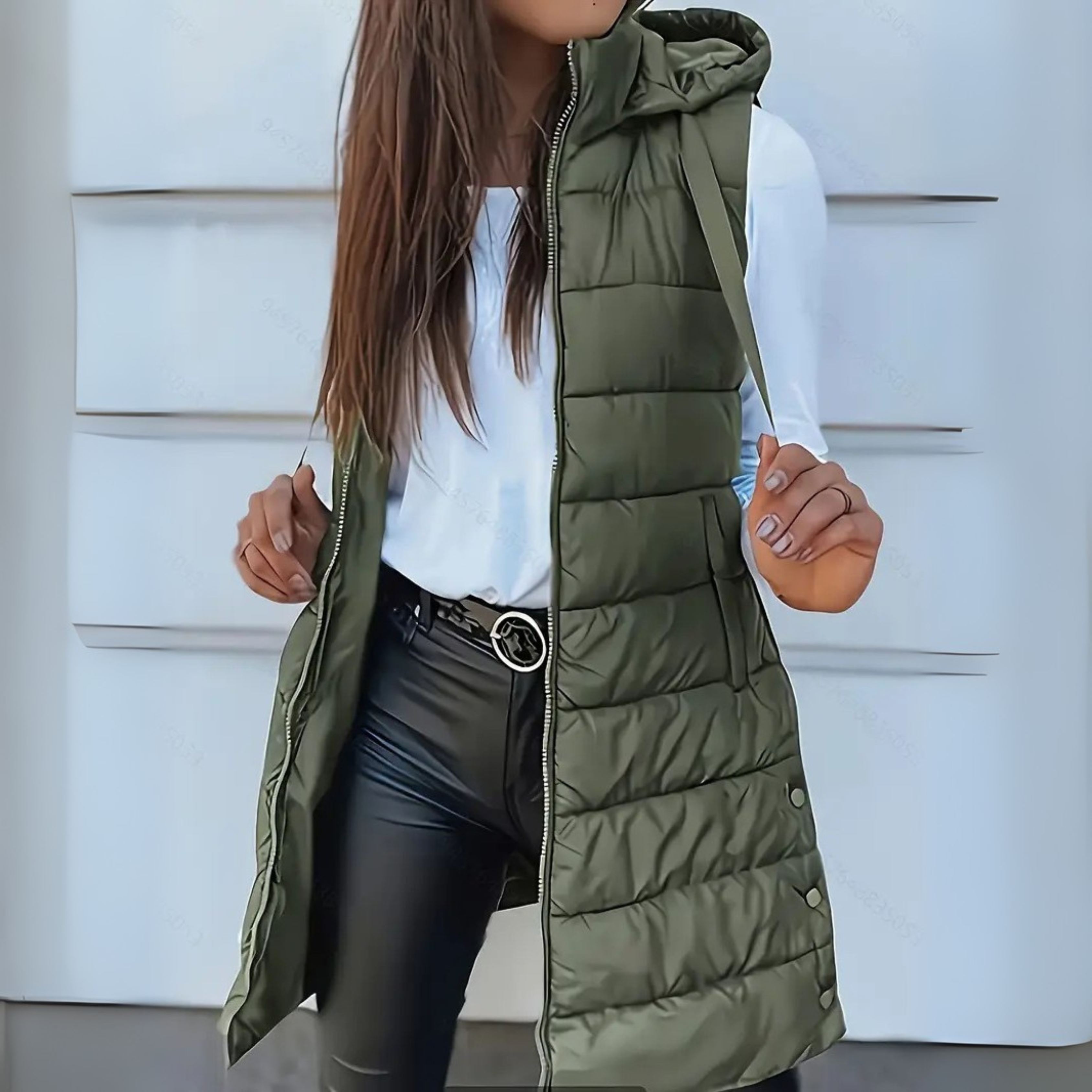 Ava™ - Casual Sleeveless Hood Long Puffer Vest