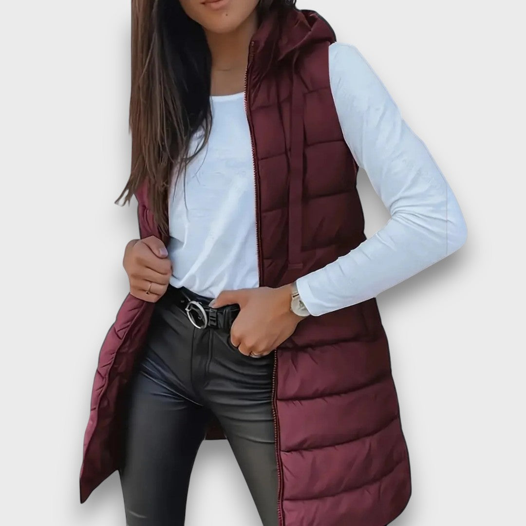 Ava™ - Casual sleeveless hooded puffer vest