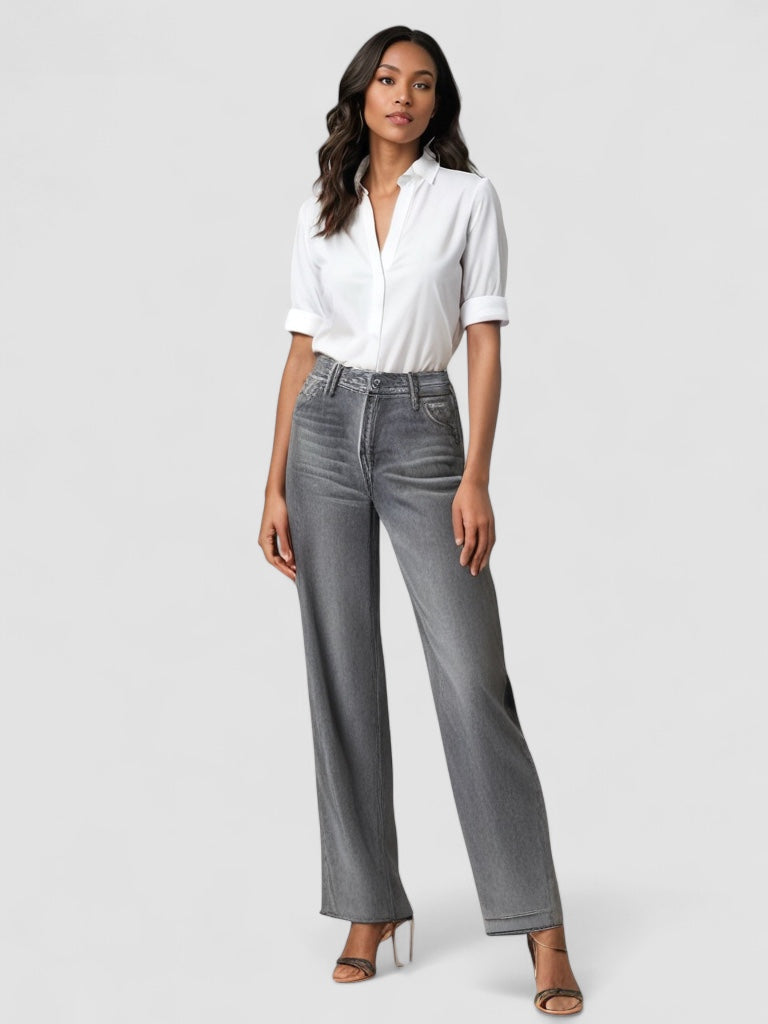 Ava™ | Gray Flared Jeans