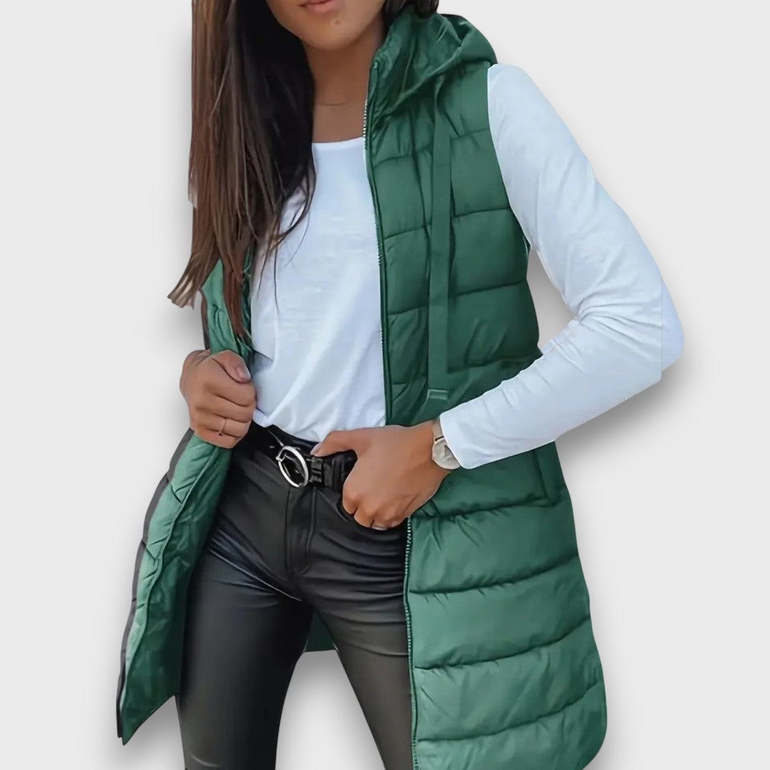 Ava™ - Casual sleeveless hooded puffer vest