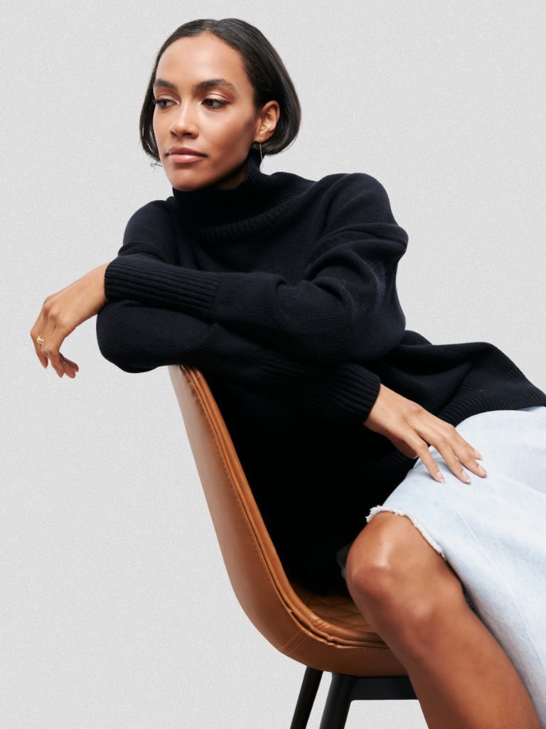 Ava™ High-Collar Knit Sweater