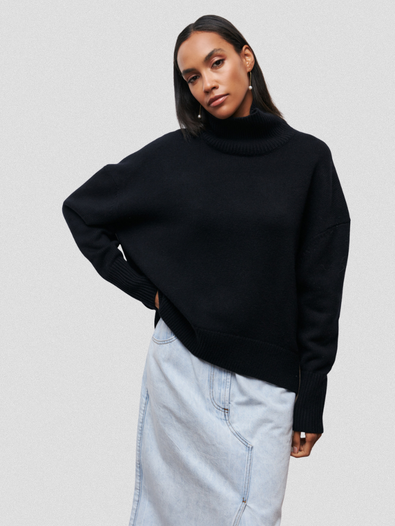 Ava™ High-Collar Knit Sweater
