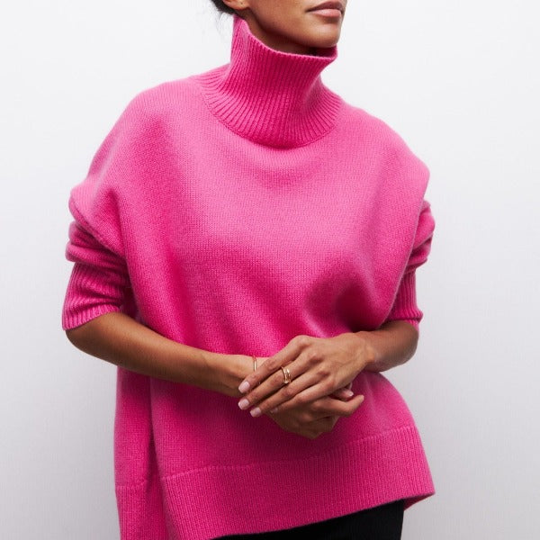 Ava™ - Comfortable High Neck Sweater