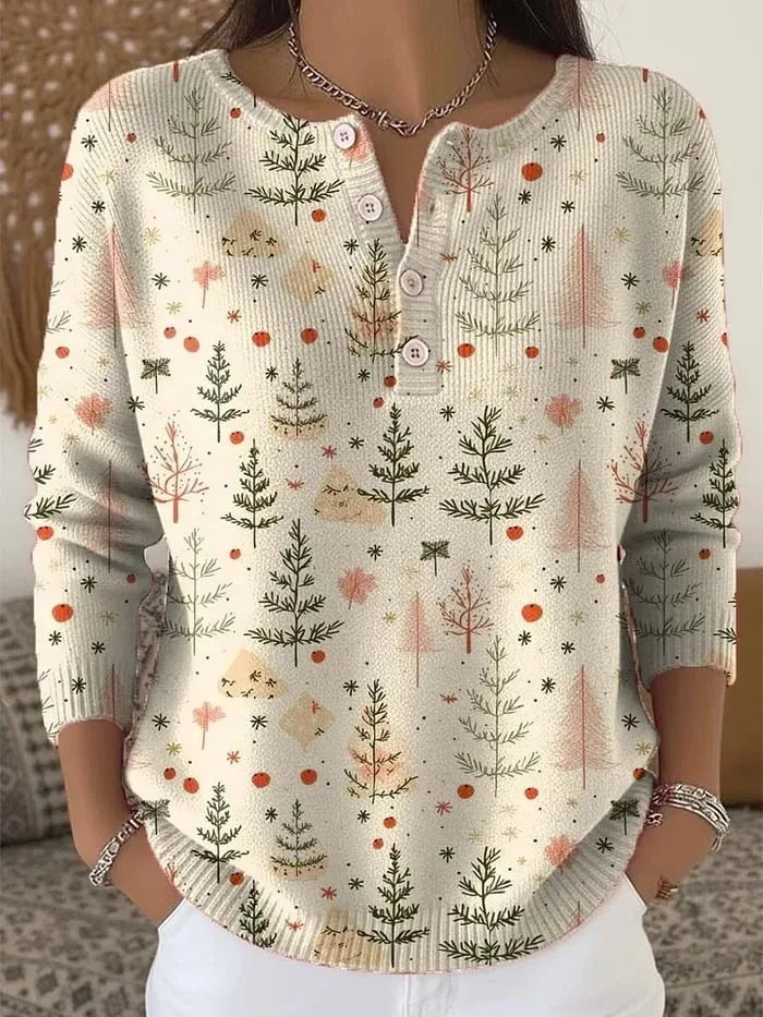 Ava™ - Christmas jumper with buttons