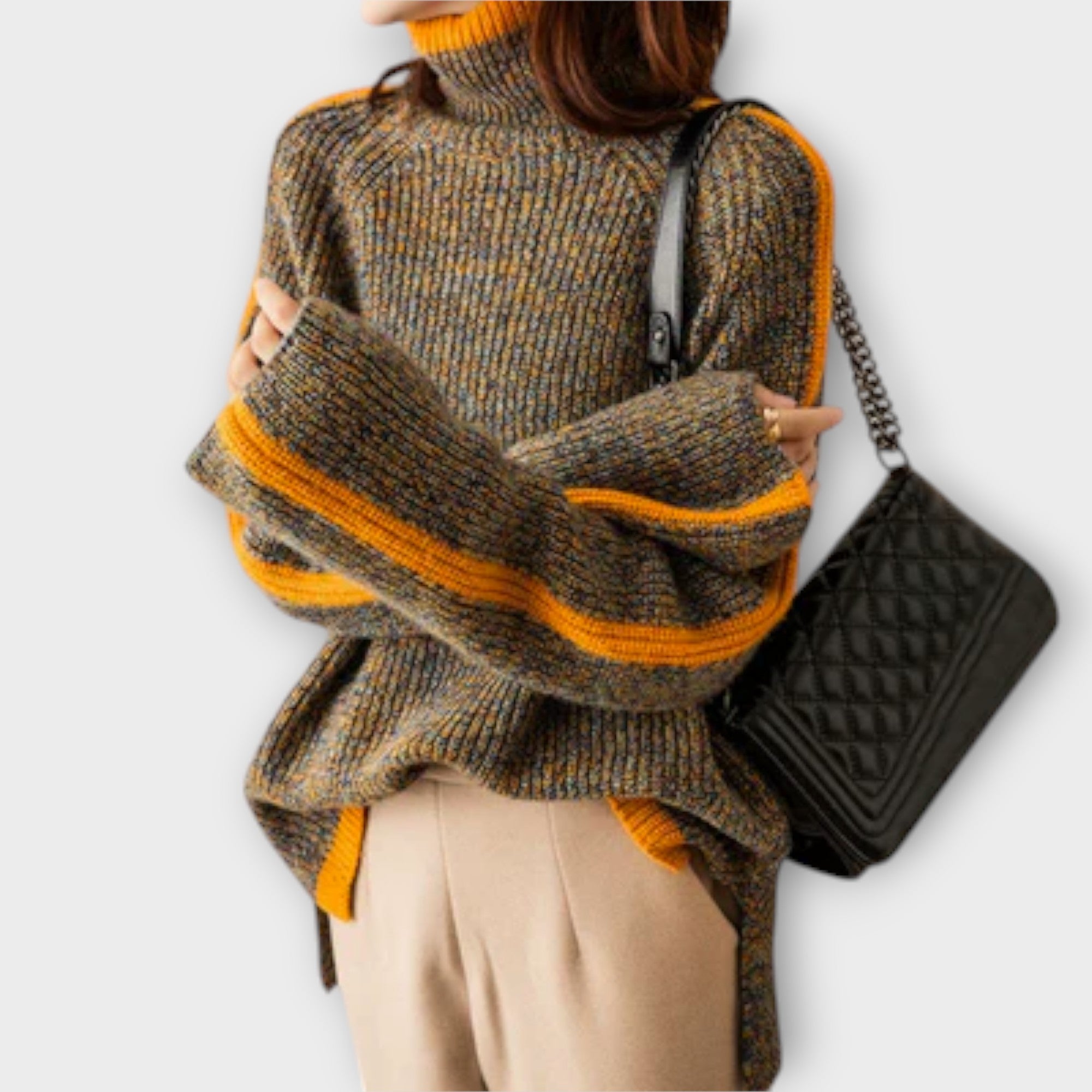 Ava™ Vintage Sweater with High Neck