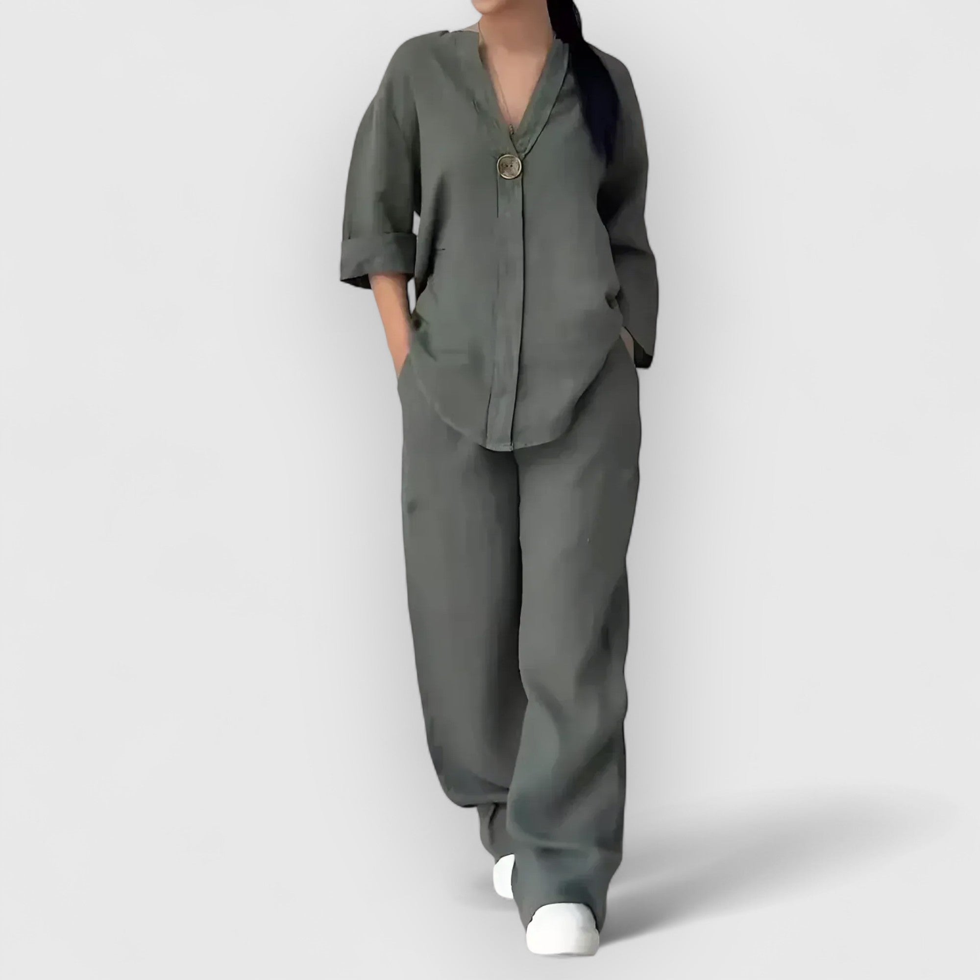 Ava™ | Margherita – Two-Piece Linen Set in Relaxed and Elegant Style