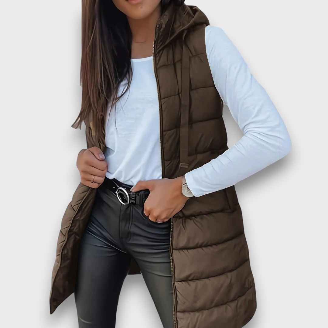 Ava™ - Casual sleeveless hooded puffer vest