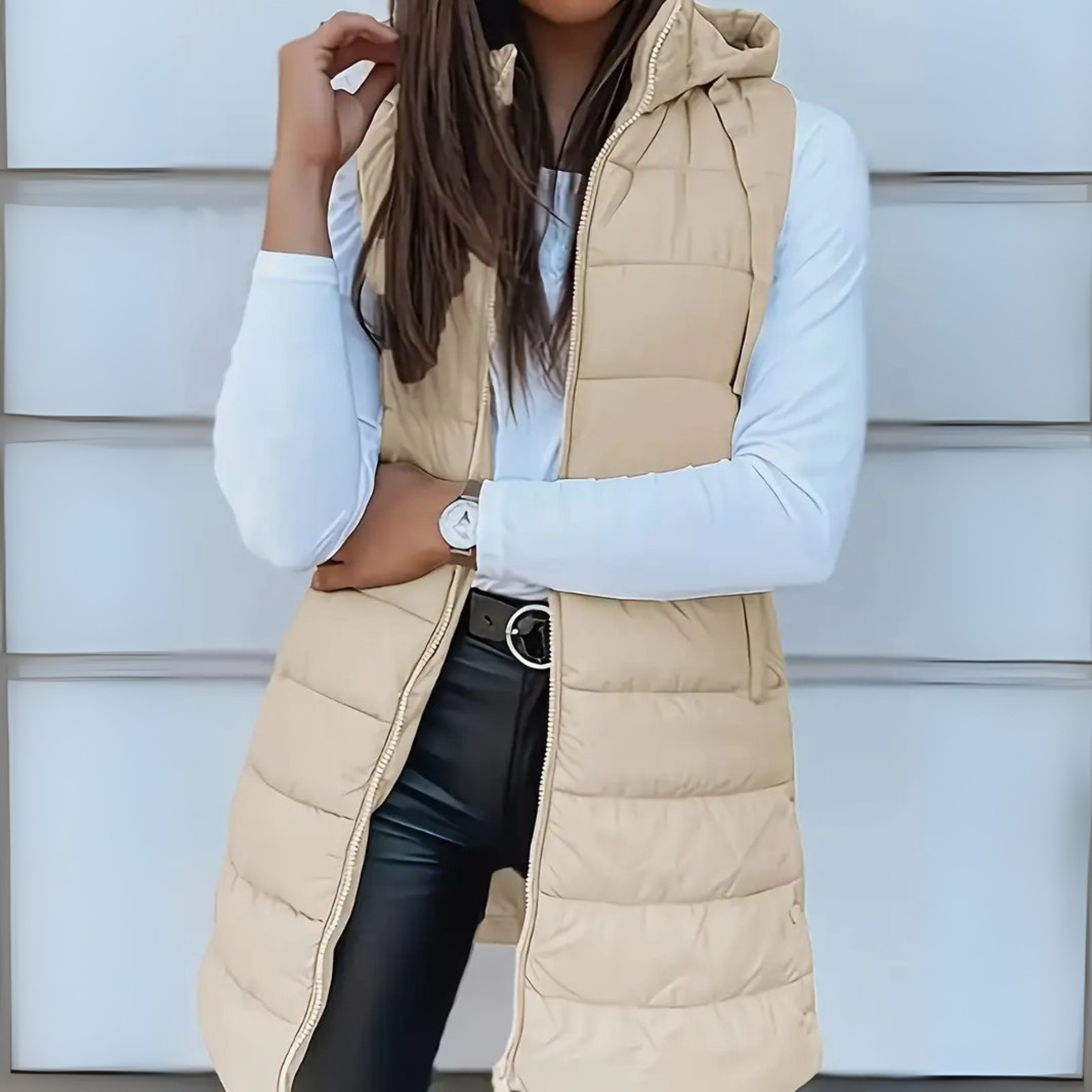 Ava™ - Casual Sleeveless Hood Long Puffer Vest