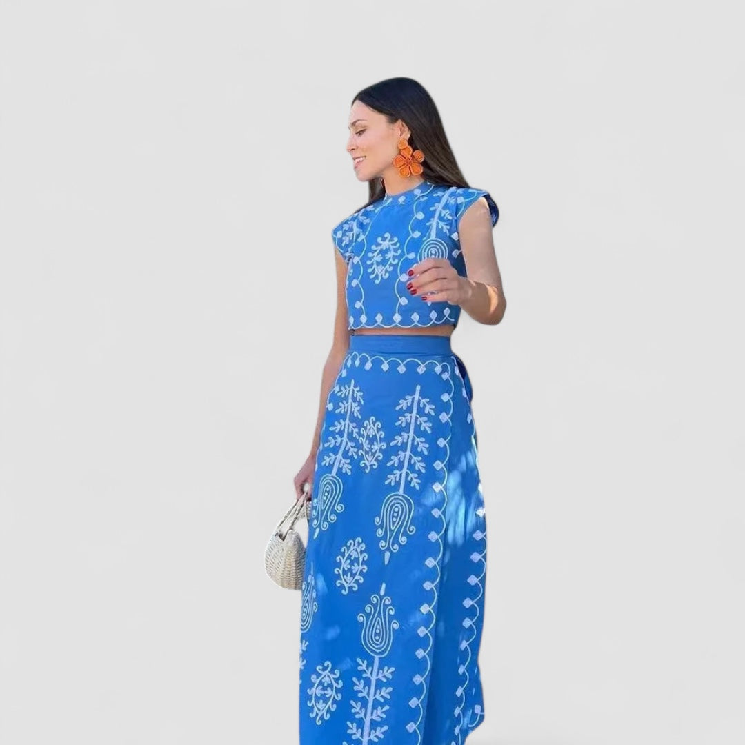 Ava™ | Camilla - Printed Top and Skirt