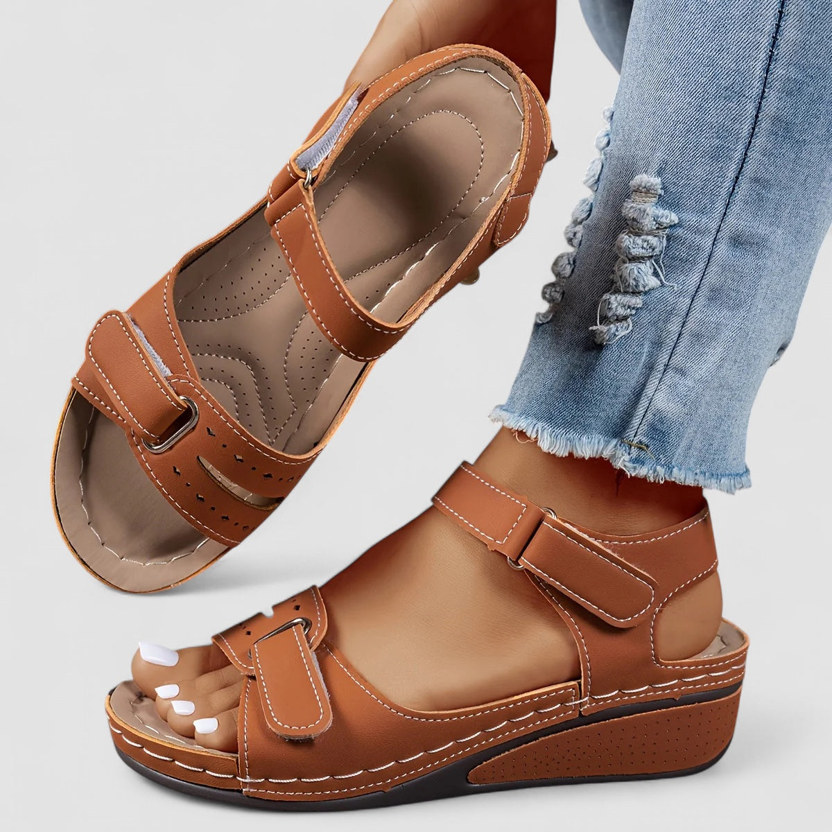 Ava™ | Aldona - Orthopedic Wedge-Heeled Sandals