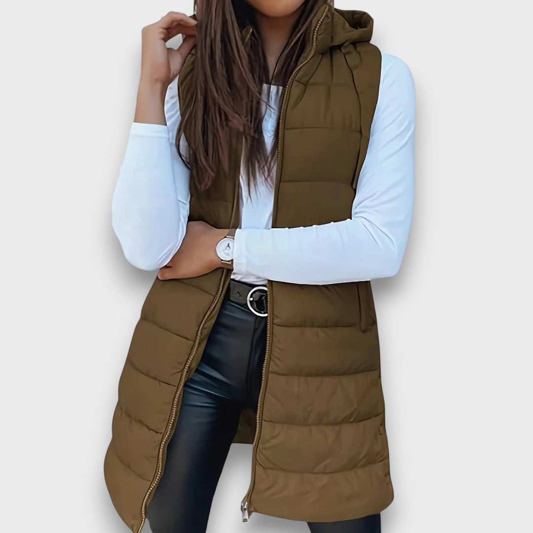 Ava™ - Casual sleeveless hooded puffer vest