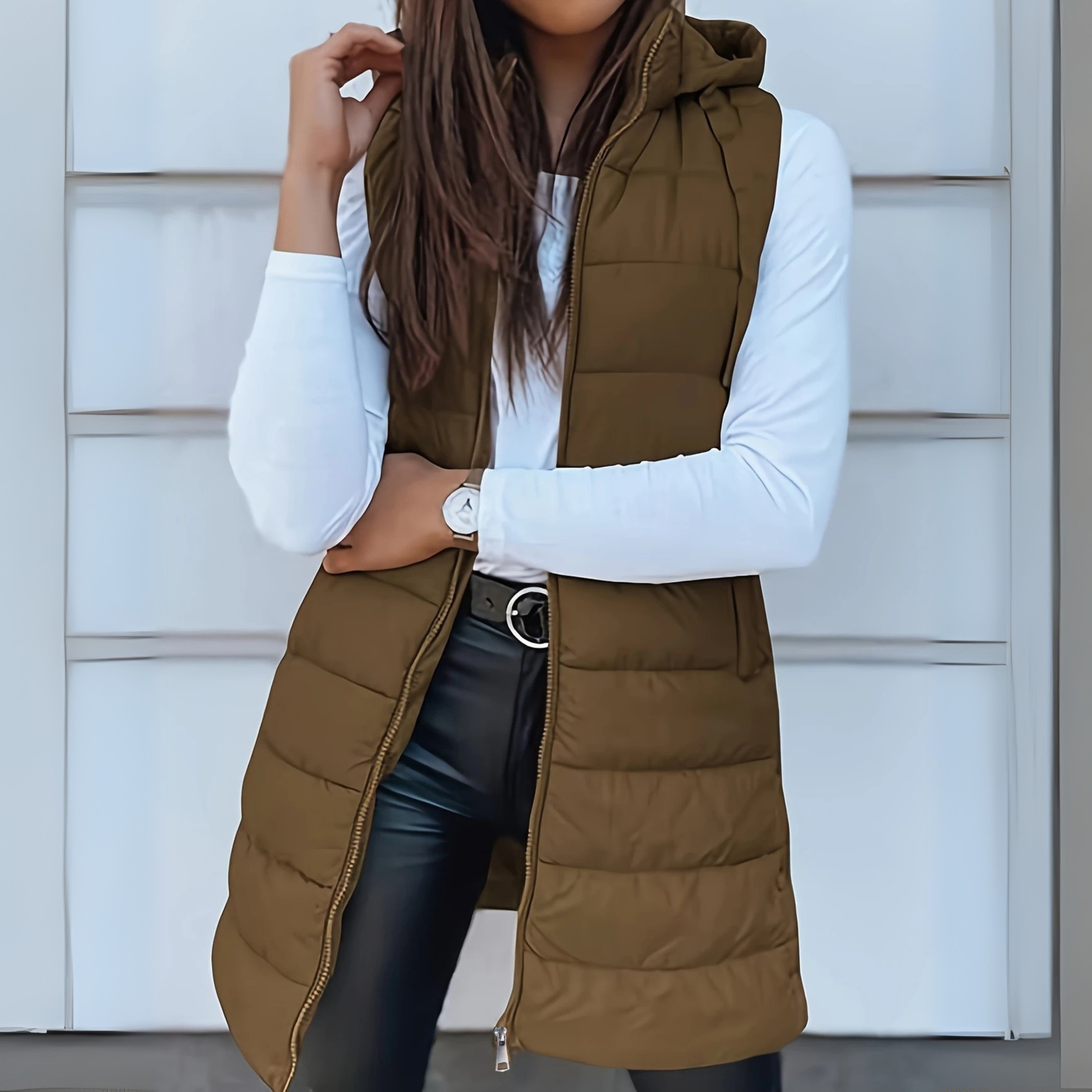 Ava™ - Casual Sleeveless Hood Long Puffer Vest