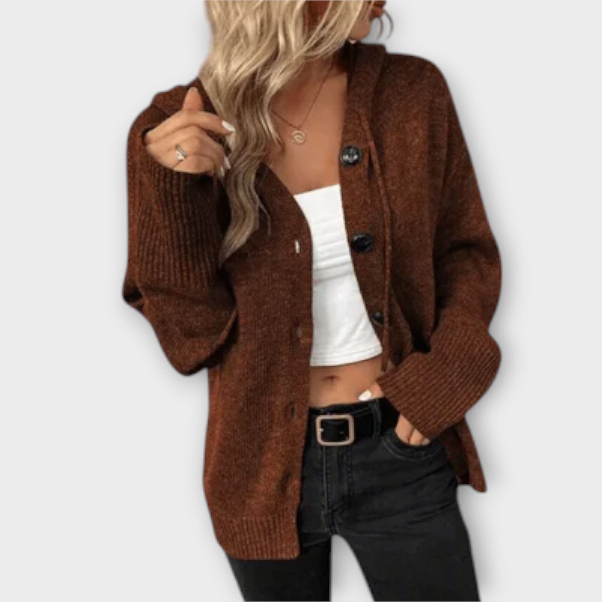 Ava™ - Knitted Cardigan with Buttons