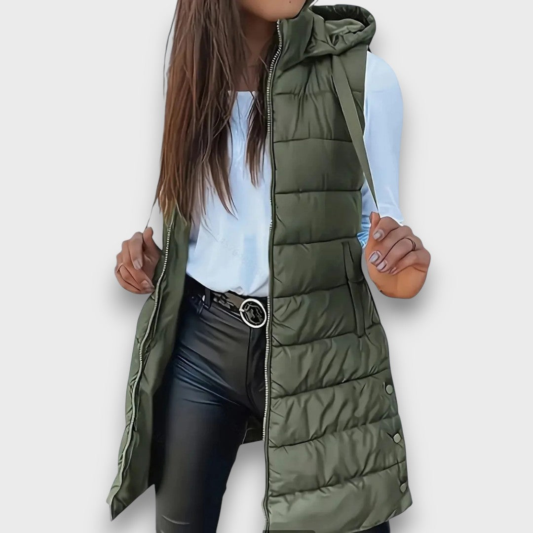 Ava™ - Casual sleeveless hooded puffer vest
