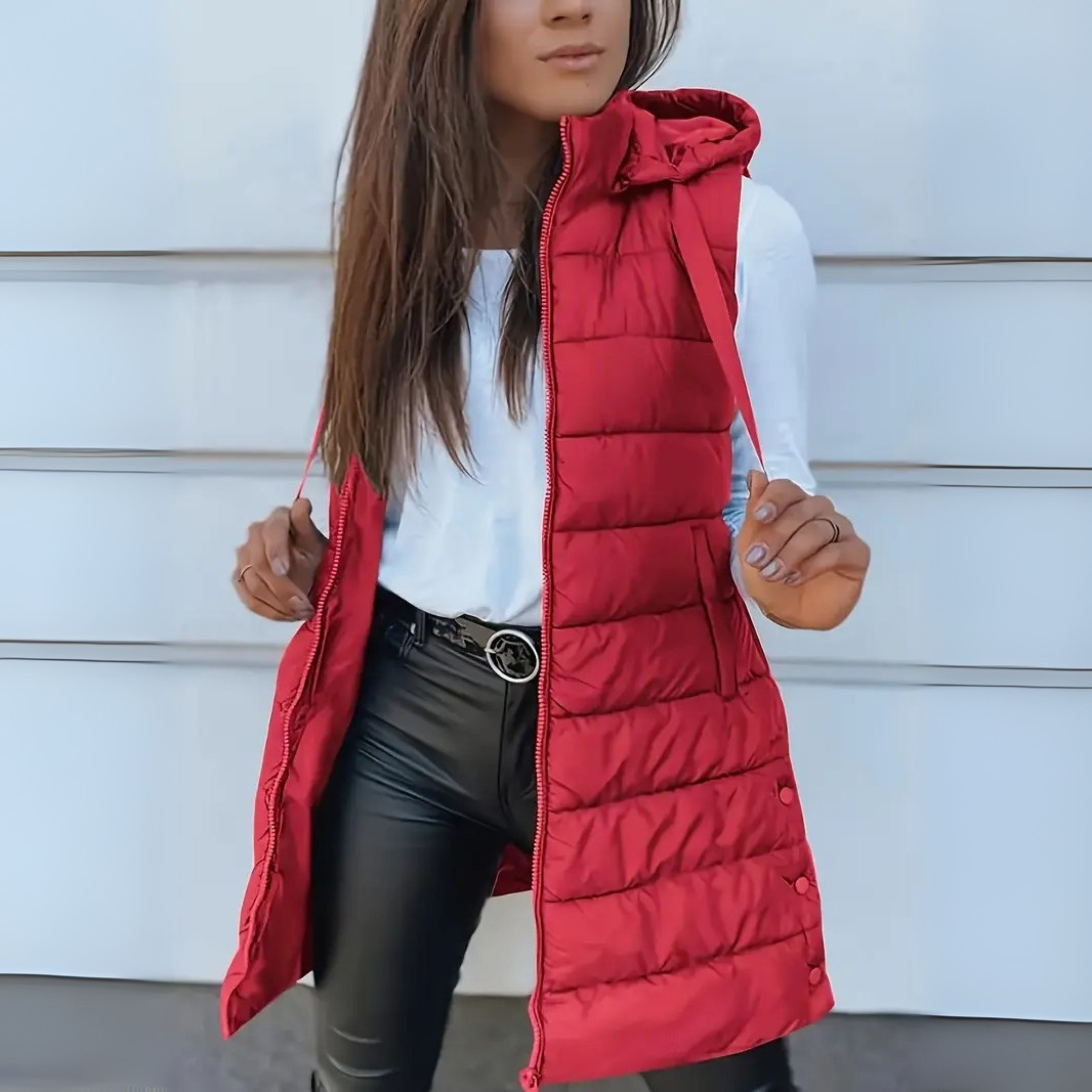 Ava™ - Casual Sleeveless Hood Long Puffer Vest