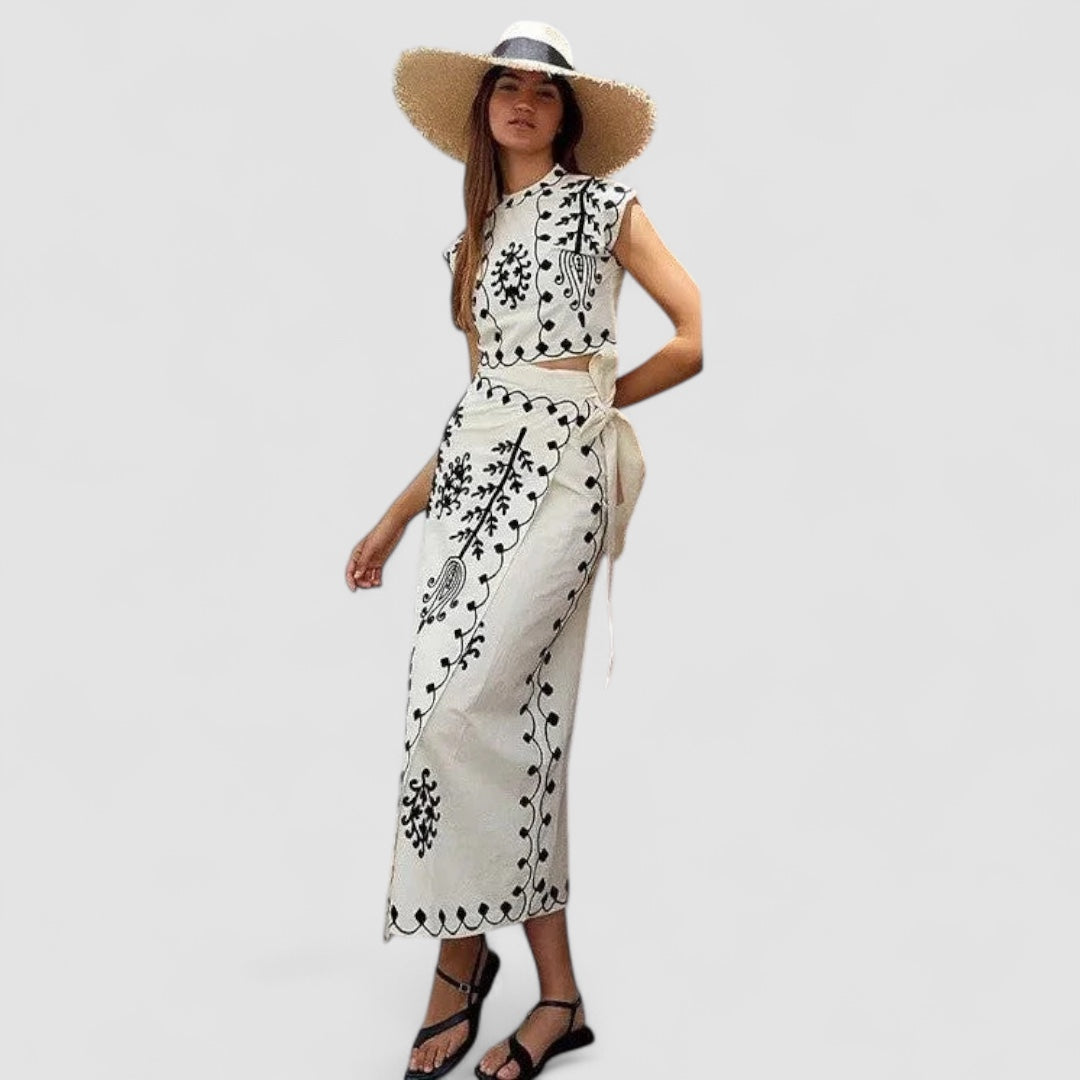 Ava™ | Camilla - Printed Top and Skirt