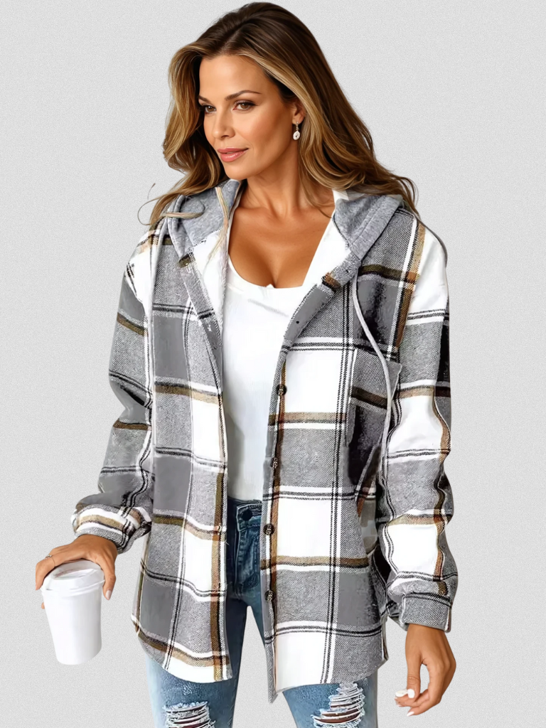 Ava™ Plaid Hooded Shacket