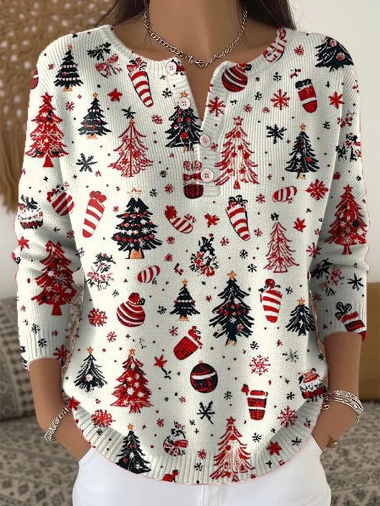 Ava™ - Christmas jumper with buttons