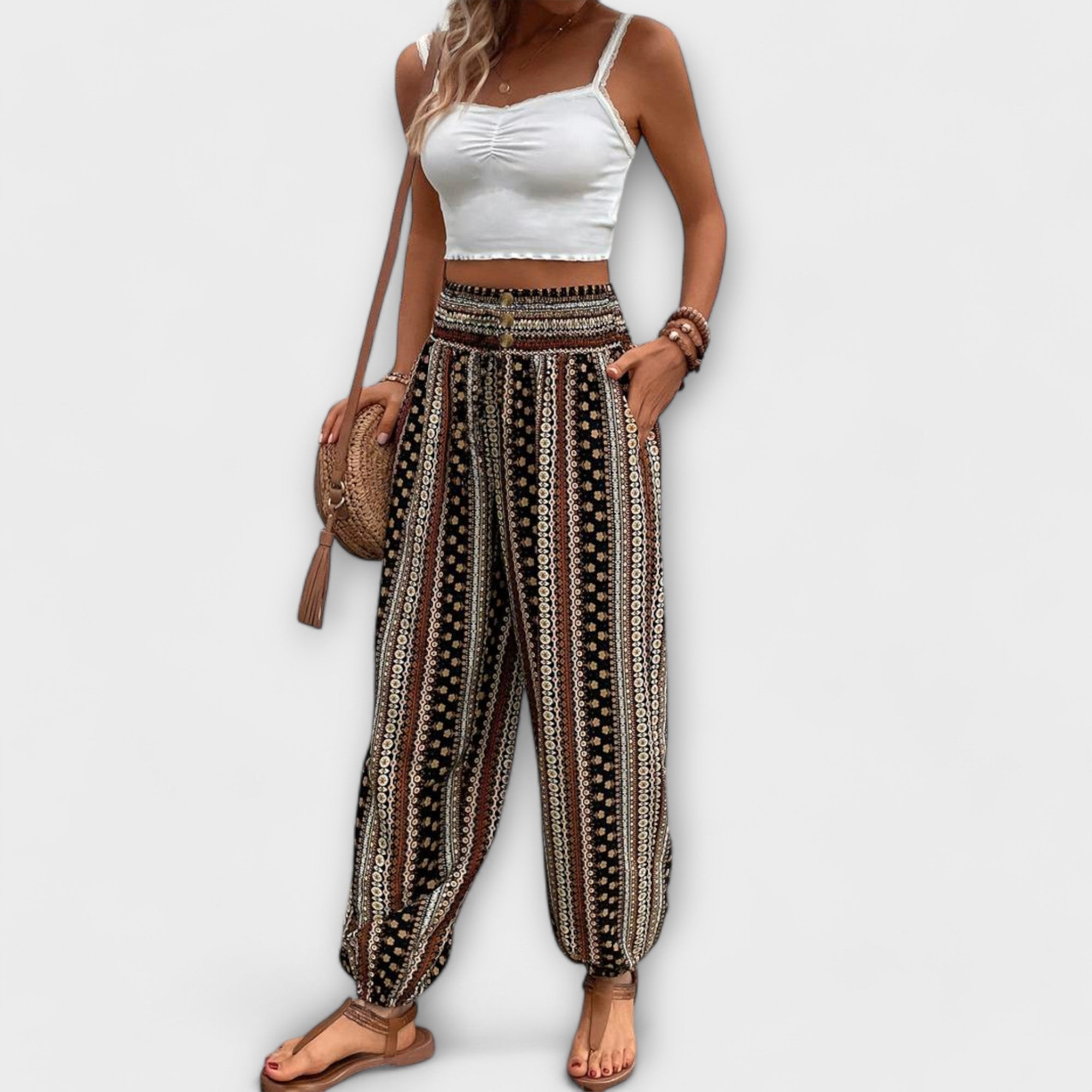 Ava™ - Tights with Ethnic Graphic