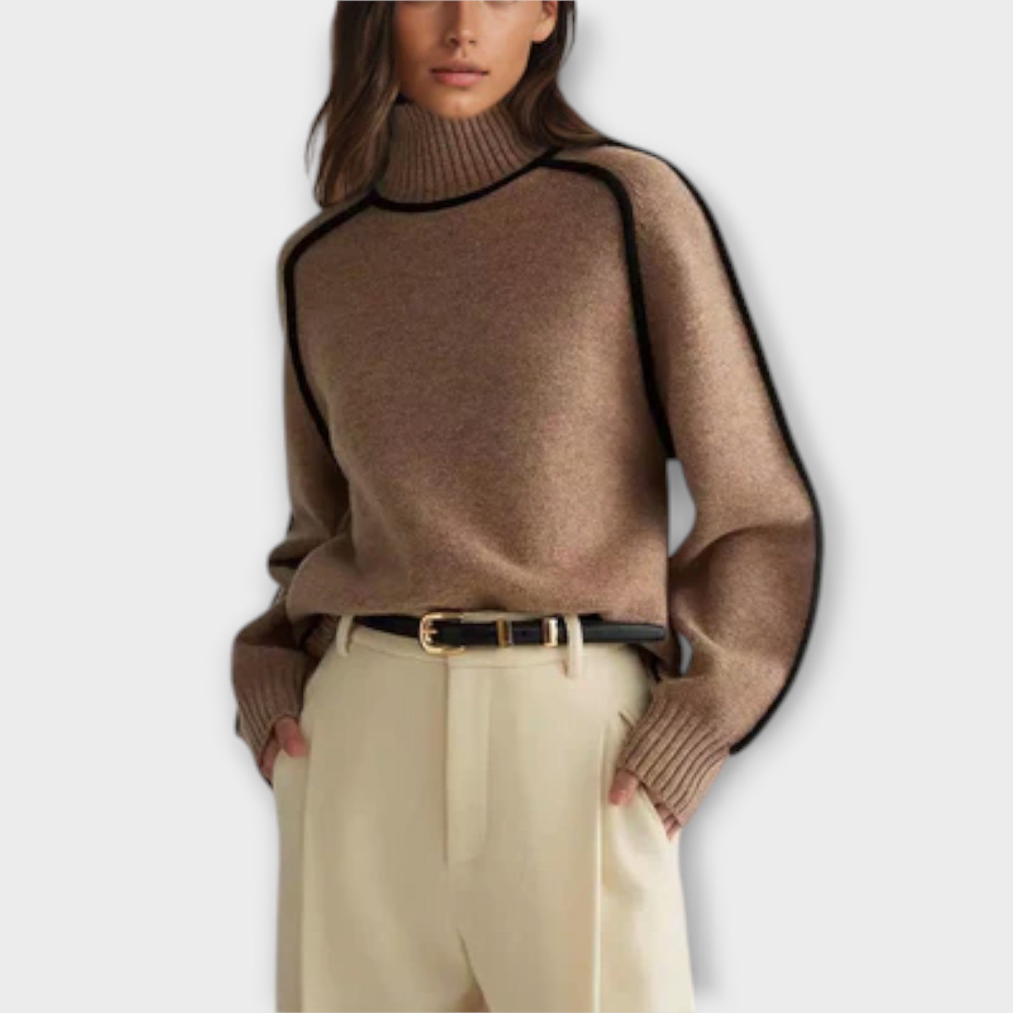 Ava™ - Soft and Elegant High Neck Sweater