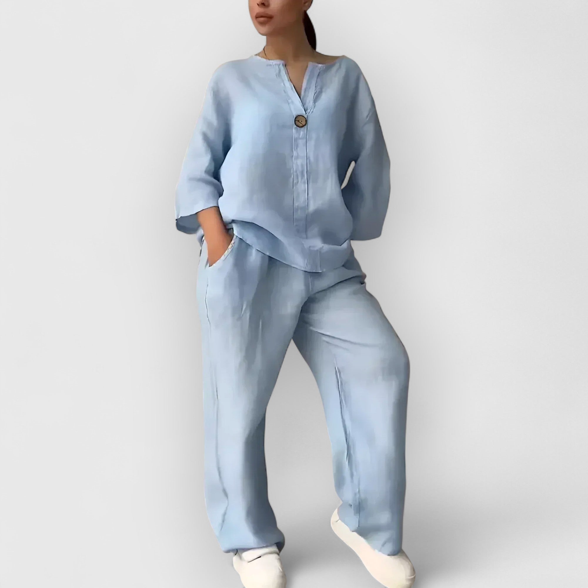 Ava™ | Margherita – Two-Piece Linen Set in Relaxed and Elegant Style