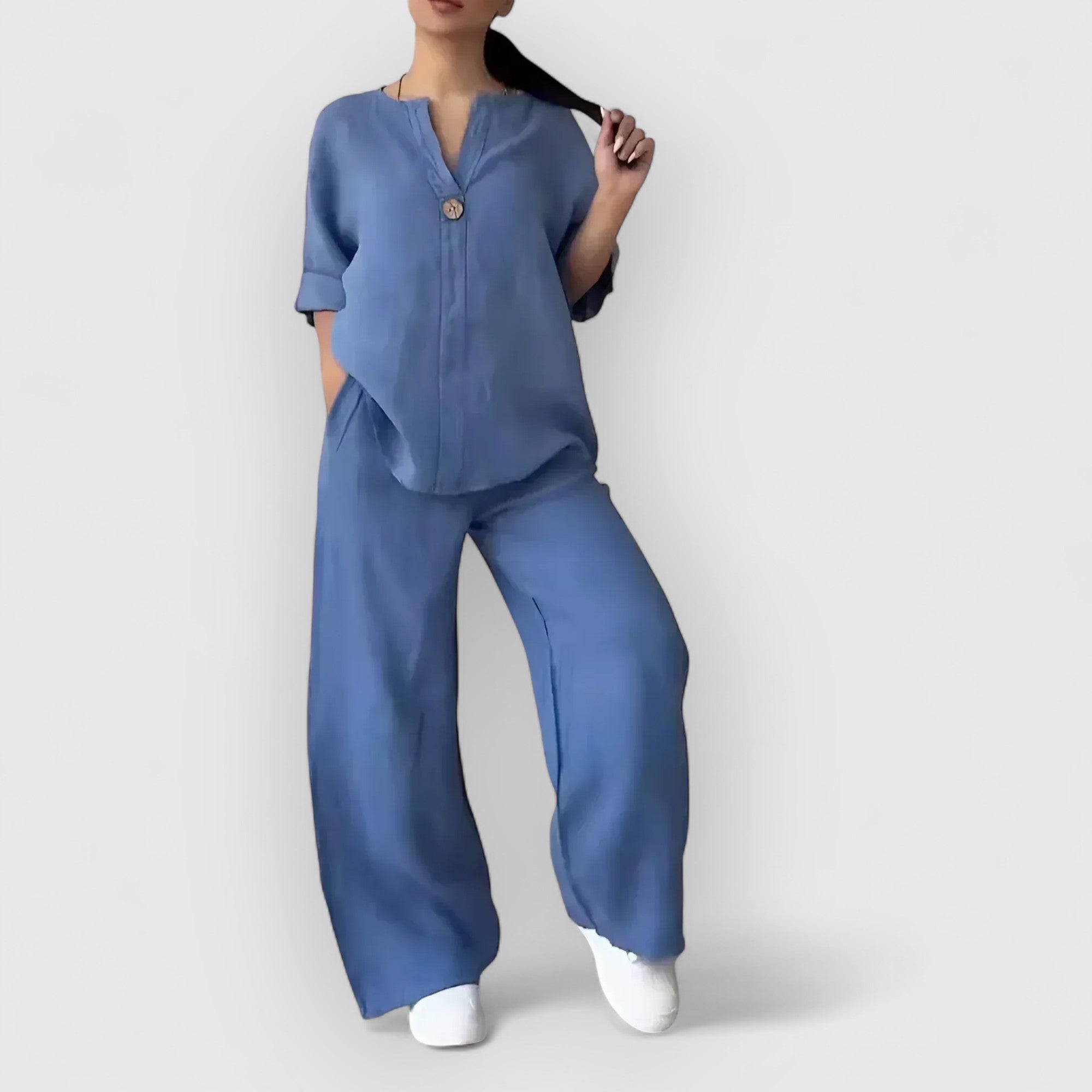 Ava™ | Margherita – Two-Piece Linen Set in Relaxed and Elegant Style
